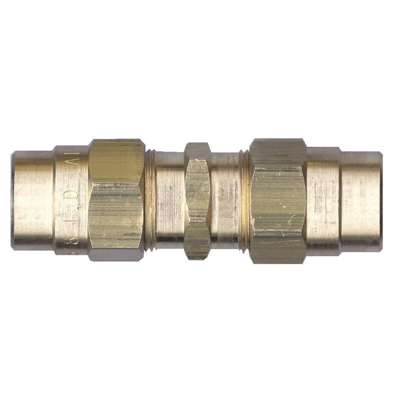 D.O.T. brass compression straight coupling (splicer) 3/8 tube for air brake rubber hose