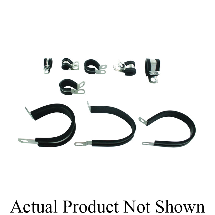 TUBE CLAMP RUBBER INSUL.HOLE 3/8 DIA.1/2  STAINLESS