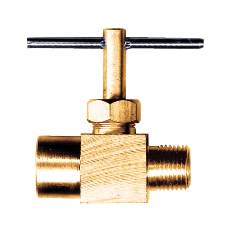 Brass needle valve 1/8 F-NPT X 1/8 M-NPT