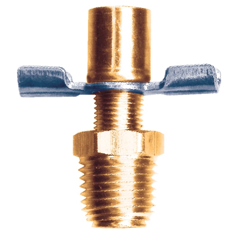 Weatherhead brass external seating type drain cock 1/4 M-NPT with extension outlet