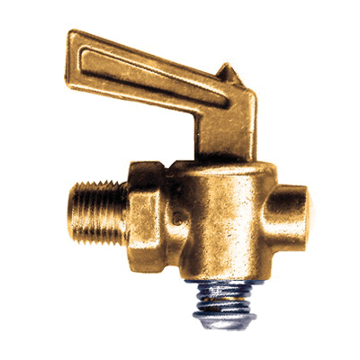 Brass plug type ground key shut-off cock 1/8 M-NPT with lever handle