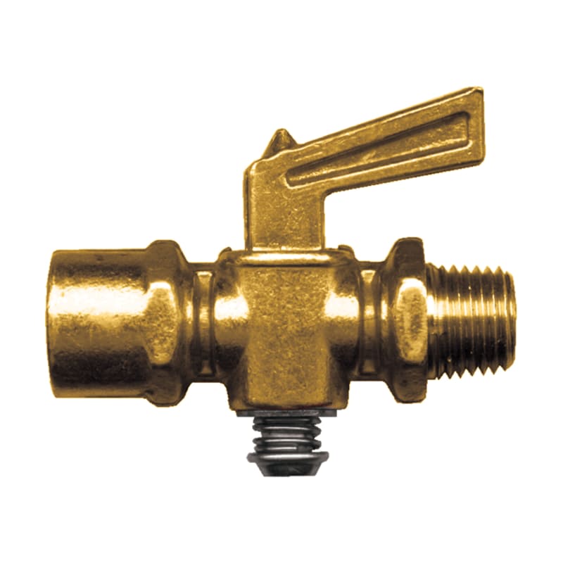 Brass spring bottom shut-off cock 1/8 F-NPT X 1/8 M-NPT