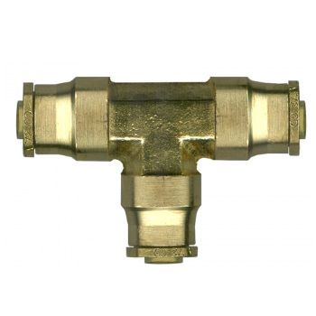 D.O.T. brass push-to-connect union tee 3/4 tube for air brake plastic tube