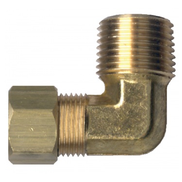 Brass air shift transmission 90 deg elbow 5/32 tube X 1/8 M-NPT