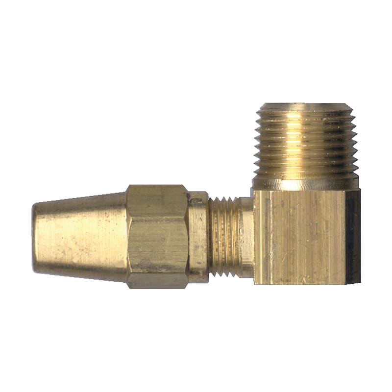 D.O.T. brass compression 90 deg elbow 1/4 tube X 1/8 M-NPT for copper tube