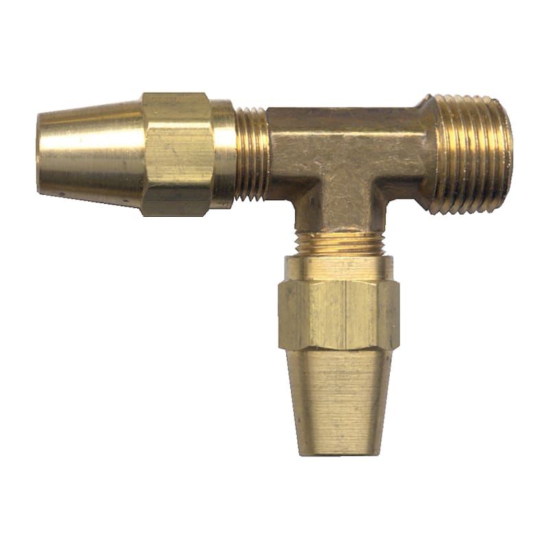 D.O.T. brass compression run tee 1/4 tube X 1/4 M-NPT for copper tube