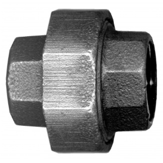 Black malleable straight hex coupling 1/8 F-NPT