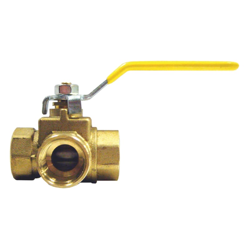 3-way brass ball valve 3/8 F-NPT 400 WOG