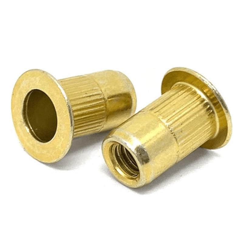Splined large flange rivet nut (insert) 10-24 UNC grip 0.020 - 0.130 aluminum
