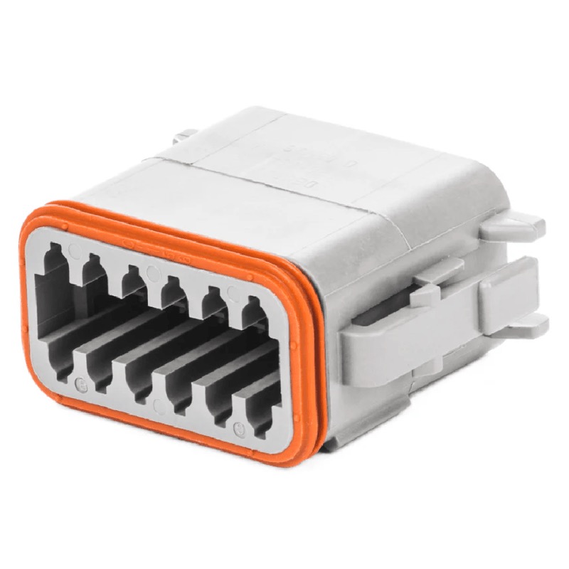Connecteur mâle 12 cavités pour Deutsch série DT (contact grosseur 16)