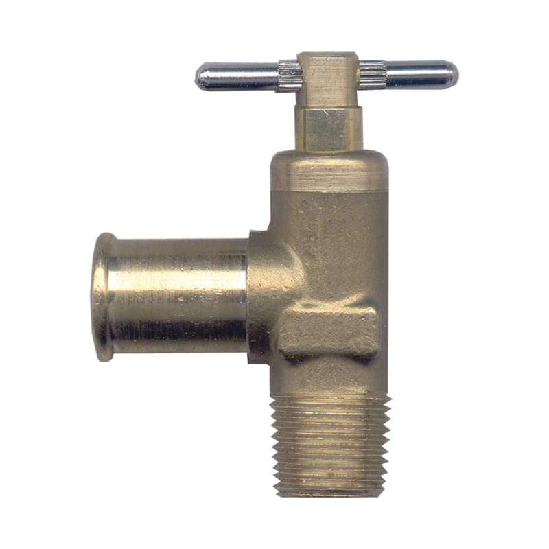 Brass heater angle valve 5/8 tube X 3/8 M-NPT