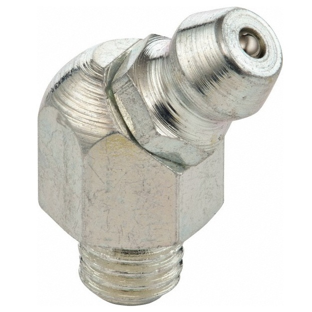 45 deg grease fitting 1/4-28 SAE-LT X 0.81 in long zinc