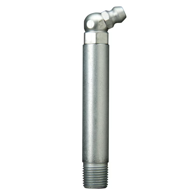 65 deg grease fitting 1/8-27 PTF X 2.75 in long zinc