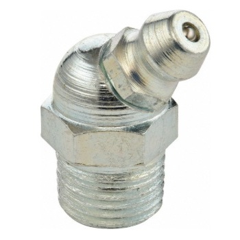 45 deg grease fitting 1/8-27 PTF X 0.89 in long zinc