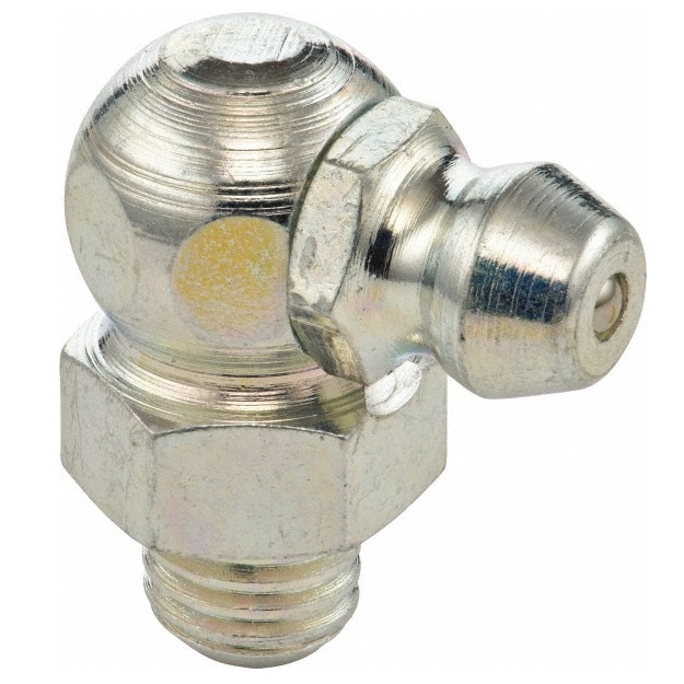 90 deg grease fitting 1/4-28 SAE-LT X 0.75 in long zinc