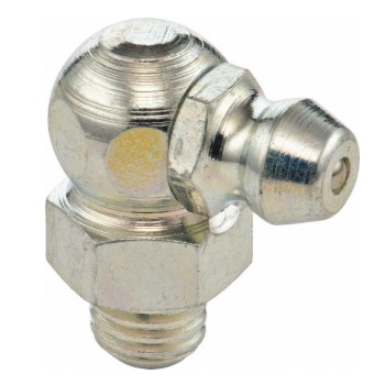 90 deg grease fitting M8 X 1.00 X 18 mm long stainless steel
