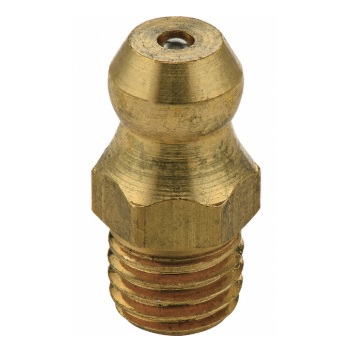 Straight thread-forming grease fitting 1/4-28 taper X 0.56 in long yellow zinc