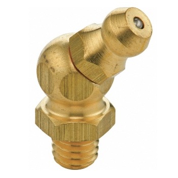 45 deg thread-forming grease fitting 1/4-28 PTF X 0.56 in long yellow zinc