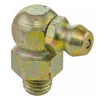 90 deg thread-forming grease fitting 1/4-28 PTF X 0.56 in long yellow zinc