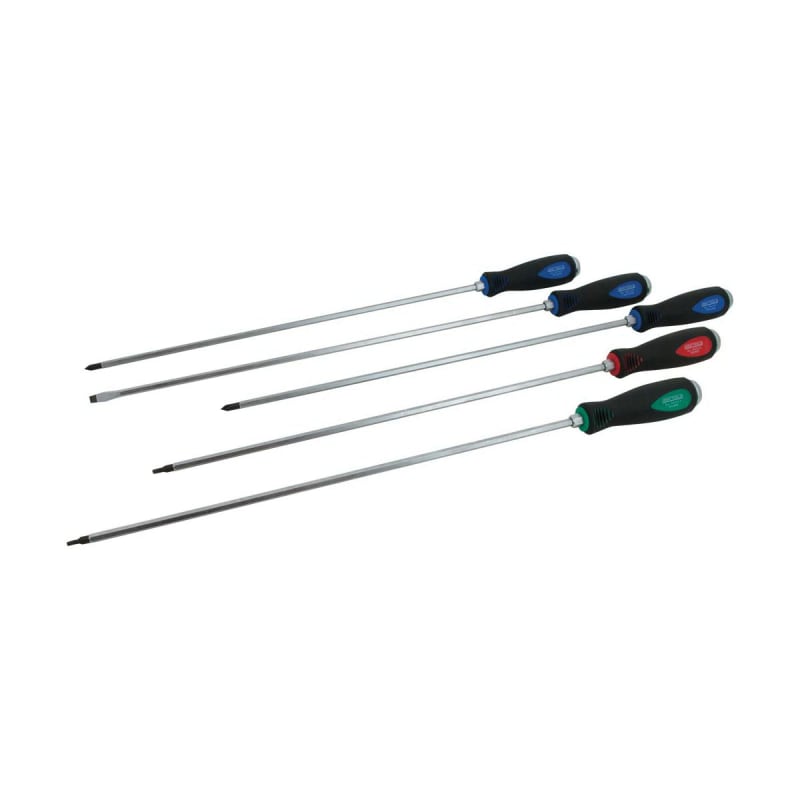 ENSEMBLE DE 5 TOURNEVIS ASSORTIS TRHS LONGS