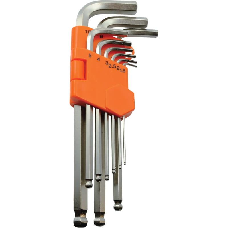 9 PC METRIC BALL END LONG HEX