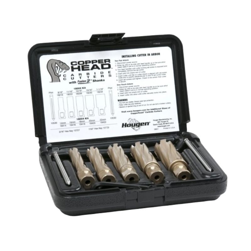Copperhead™ carbide annular cutter kit 9/16 to 1-1/16 in X 2 in DOC