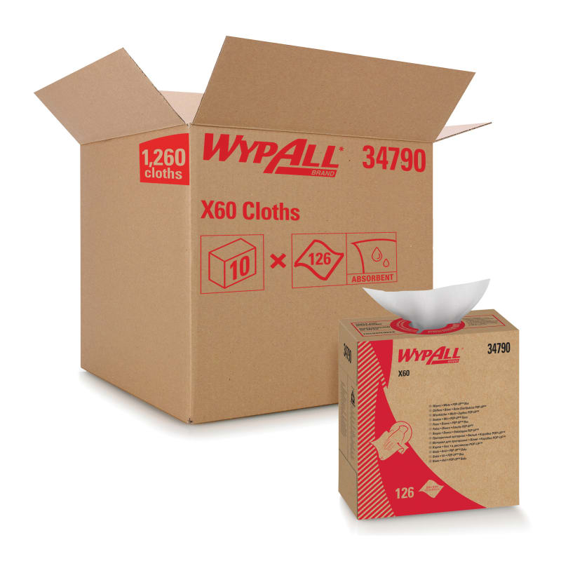 CHIFFONS WYPALL X60 BLANC 9 X 17 (1 BTE = 118 UN)