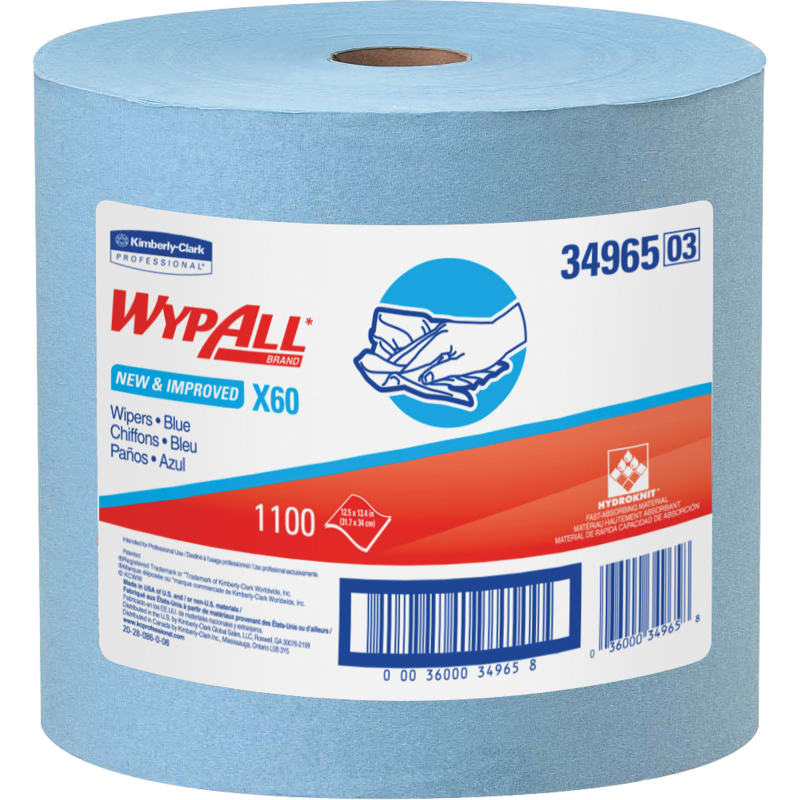 Chiffons X60, Tout usage, 13-1/2 lo x 10 la (12 ROUL/CAISSE)
