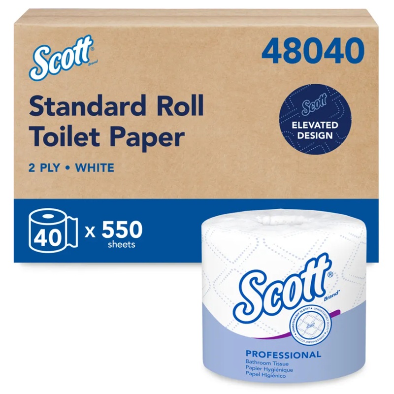 PAPIER HYGIÉNIQUE SCOTMD, 2 PLI, 605 FEUILLES/ROULEAU, BLANC (40 ROUL/CAISSE)