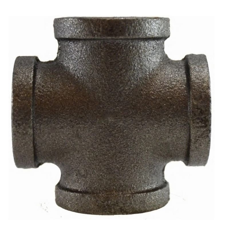 Black malleable cross 1/8 F-NPT