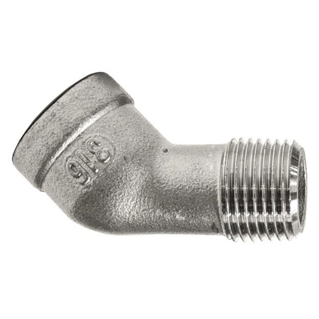 316 stainless steel 45 deg street elbow 1/4 F-NPT X 1/4 M-NPT