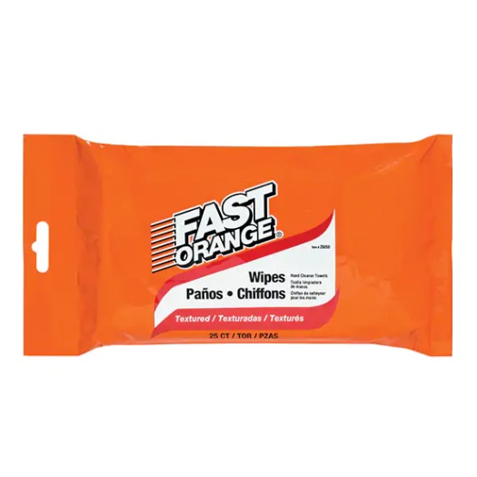 Permatex® - Serviettes nettoyantes pour les mains Fast Orange® - Pouch, 25 lingettes