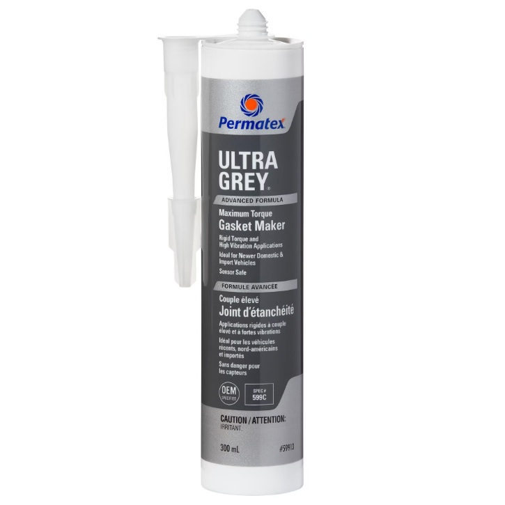 PERMATEX® ULTRA GREY® high torque RTV silicone gasket maker (300 mL cartridge)
