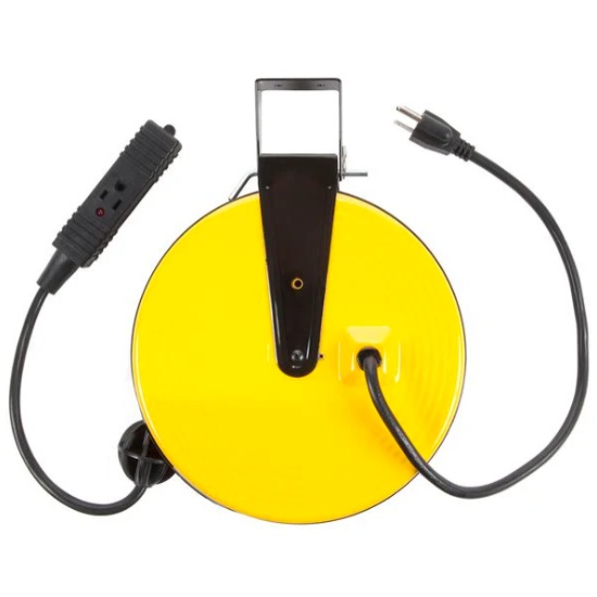Rallonge électrique rétractable à prise triple (sur dévidoir) 16/3 X 30 pi