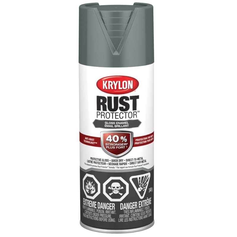 Krylon® Rust Protector™ with Anti-Rust Technology™ Aerosol Paint Gloss Smoke Gray 340 g