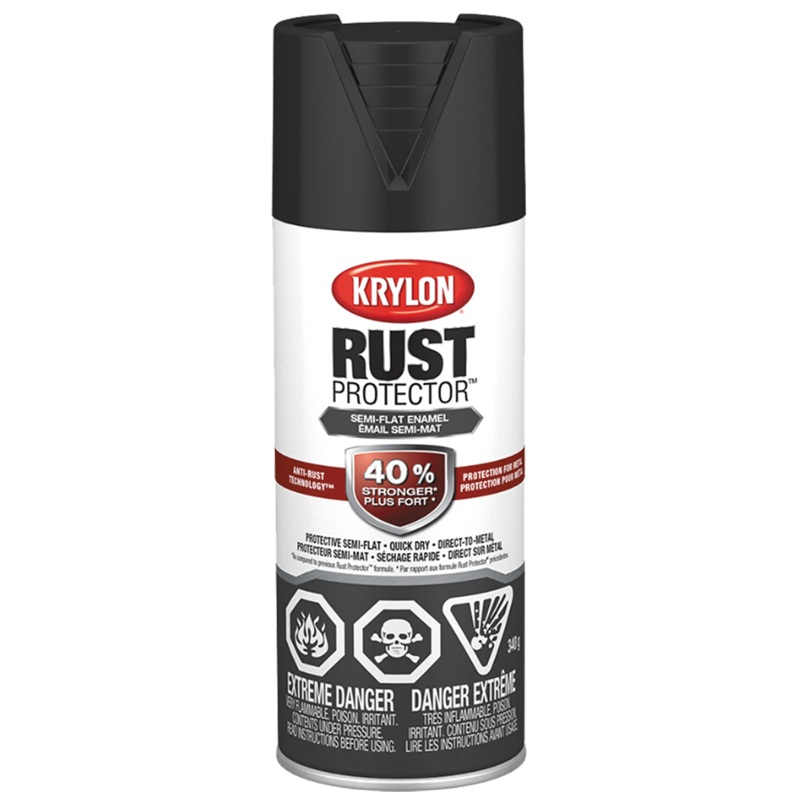 Krylon® Rust Protector™ with Anti-Rust Technology™ Aerosol Paint Semi-Flat Black 340 g