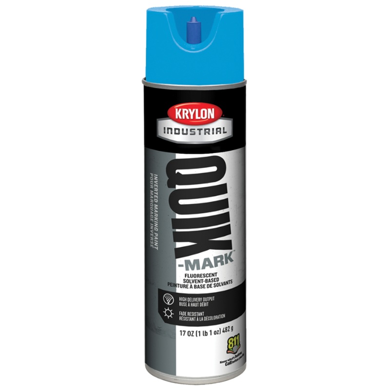 Krylon® Industrial Quik-Mark™ SolventBased Inverted Marking Paint Fluorescent Blue 482 g