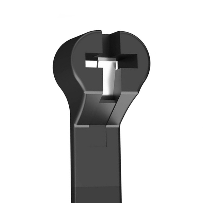 Black nylon cable ties with stainless steel tooth 4 in 18 lb