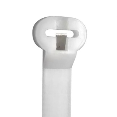 Natural nylon cable ties with stainless steel tooth 4 in 18 lb