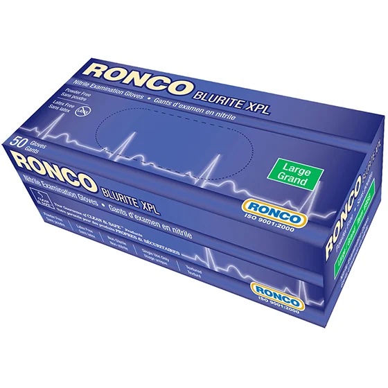 Gants jetables de qualité médicale en nitrile BluRite™ 8.5 mil 12 po bleus, S