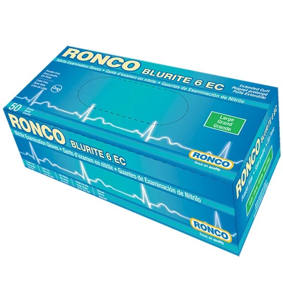 Gants jetables de qualité médicale en nitrile BluRite™ 6 mil 12 po bleus, M