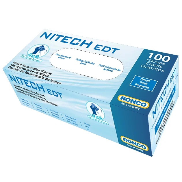 Gants jetables de qualité médicale Nitech EDT® 5 mil bleus, S
