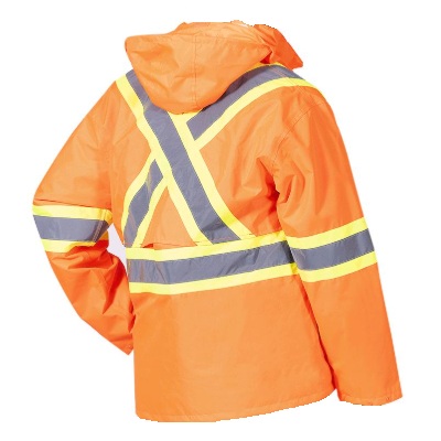 Mantean de sécurité 3-en-1 imperméable haute visibilité orange avec revêtement de polyuréthane, 2XL