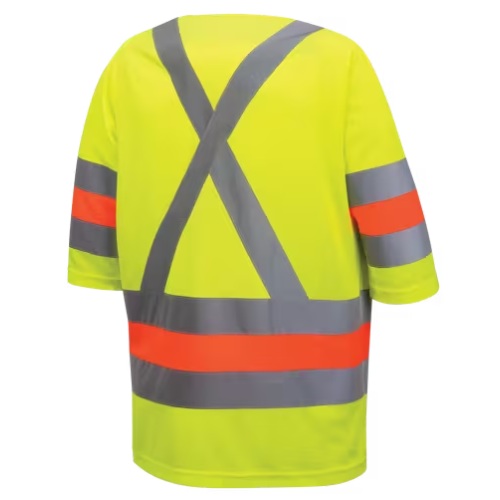 Hi-viz green / yellow short sleeved safety shirt, 2XL