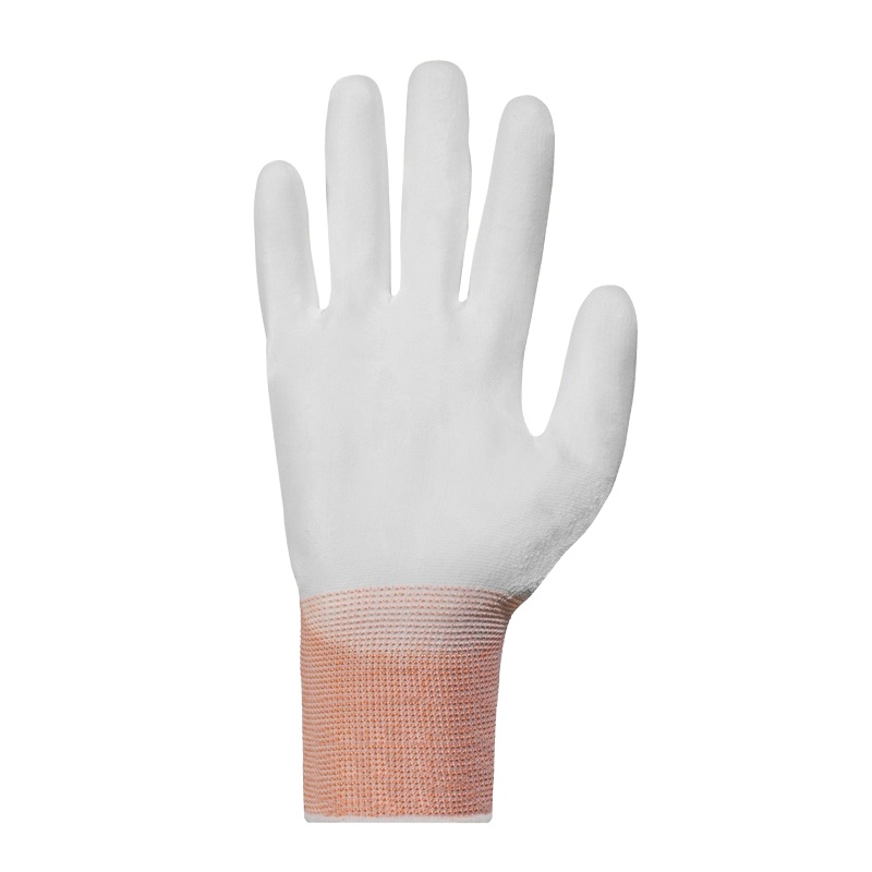 KnitActiv™ food safe white low-linting coated gloves with non-marring palms that show dirt and contaminants, XS