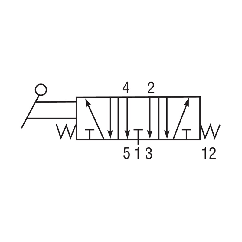 OPTIMA 5-way 3-position manual valve with spring lever 1/2 F-NPT
