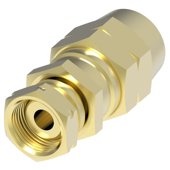 Weatherhead D.O.T. brass compression swivel coupler assembly 1/2 tube X 7/8-20 F-ABS for air brake rubber hose