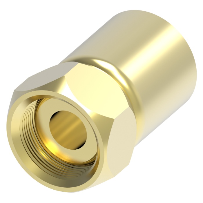 Weatherhead D.O.T. brass permanent (crimped) swivel coupler assembly 1/2 tube X 3/4-20 F-ABS for air brake rubber hose