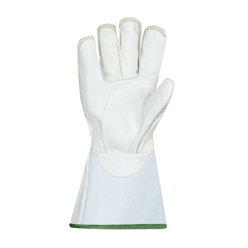 Endura® cut-resistant leather lineman gloves with extended hi-viz cuffs, L