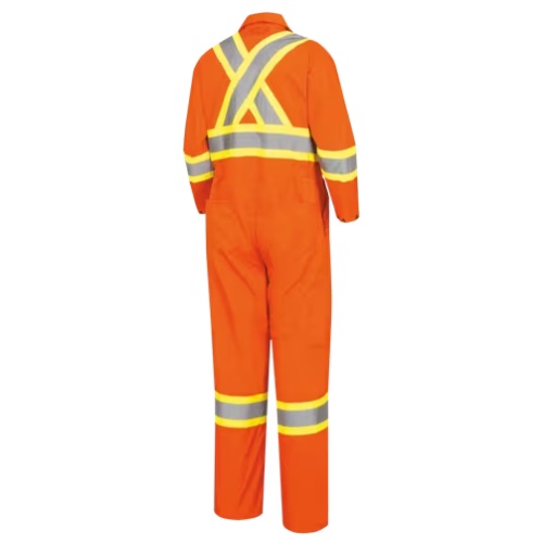 Combinaison de sécurité haute visibilité orange en polyester / coton, taille 40